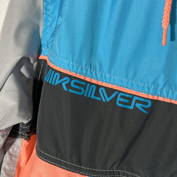 Quiksilver Vintage Look Windbreaker Hidden Hood Men’s Size XL Gray, Blue… - Picture 2 of 7